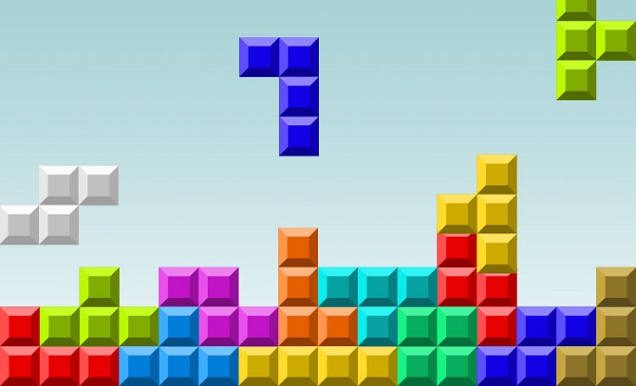 Una schermata del video game Tetris